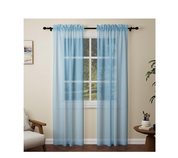 White Voile Sheer Curtains 84 Inch Drop – 2 Panels Rod Pocket Window Drapes