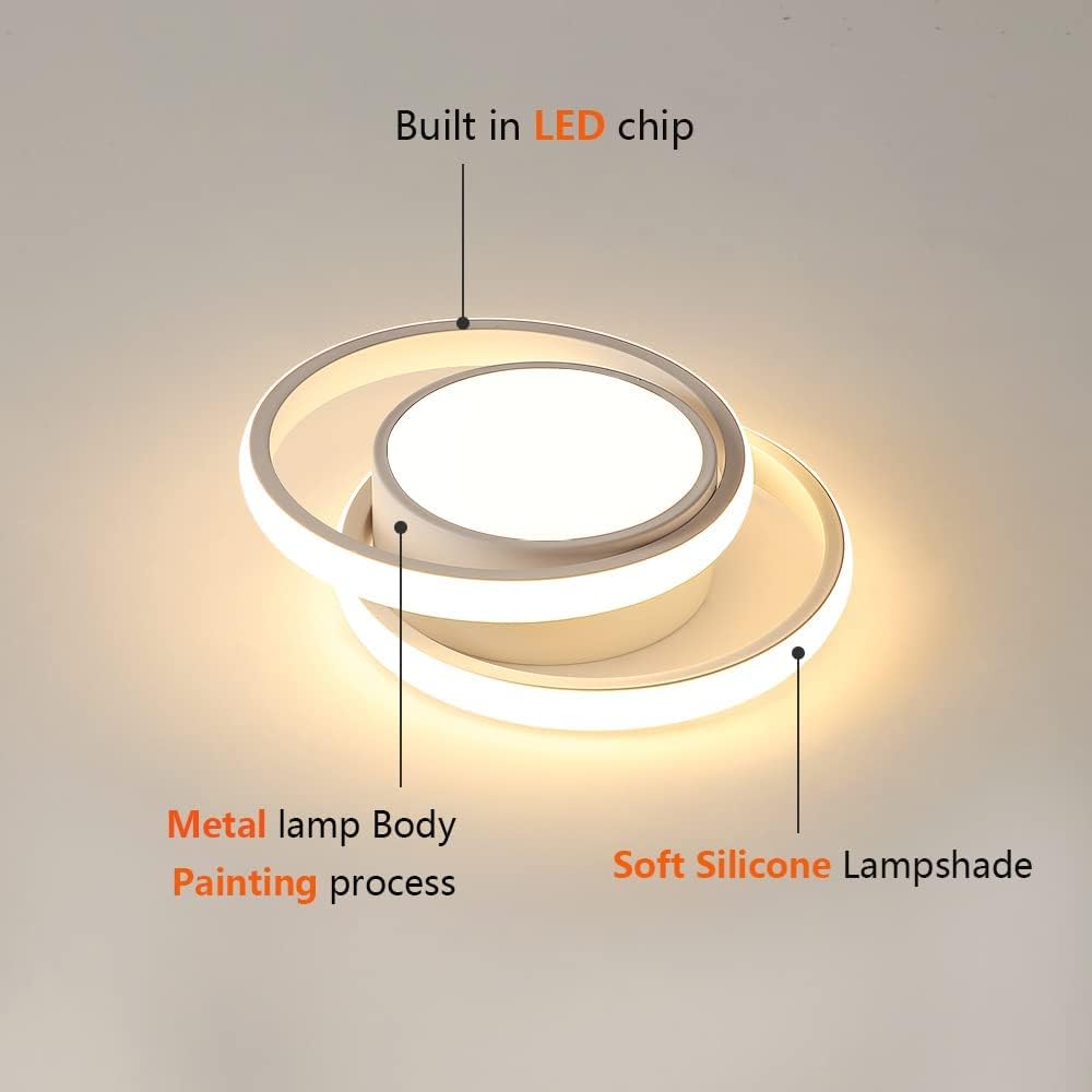 30W LED Ceiling Light, 2350LM Round Flush Mount, 3 Colour Dimmable for Bedroom, Kitchen & Hallway