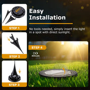 Solar Ground Lights 8‑Pack – IP68 Waterproof Pathway Lights
