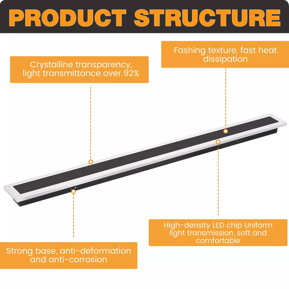 Modern LED Wall Light Sconce – Waterproof Outdoor/Indoor Strip Lamp, IP65, 24W