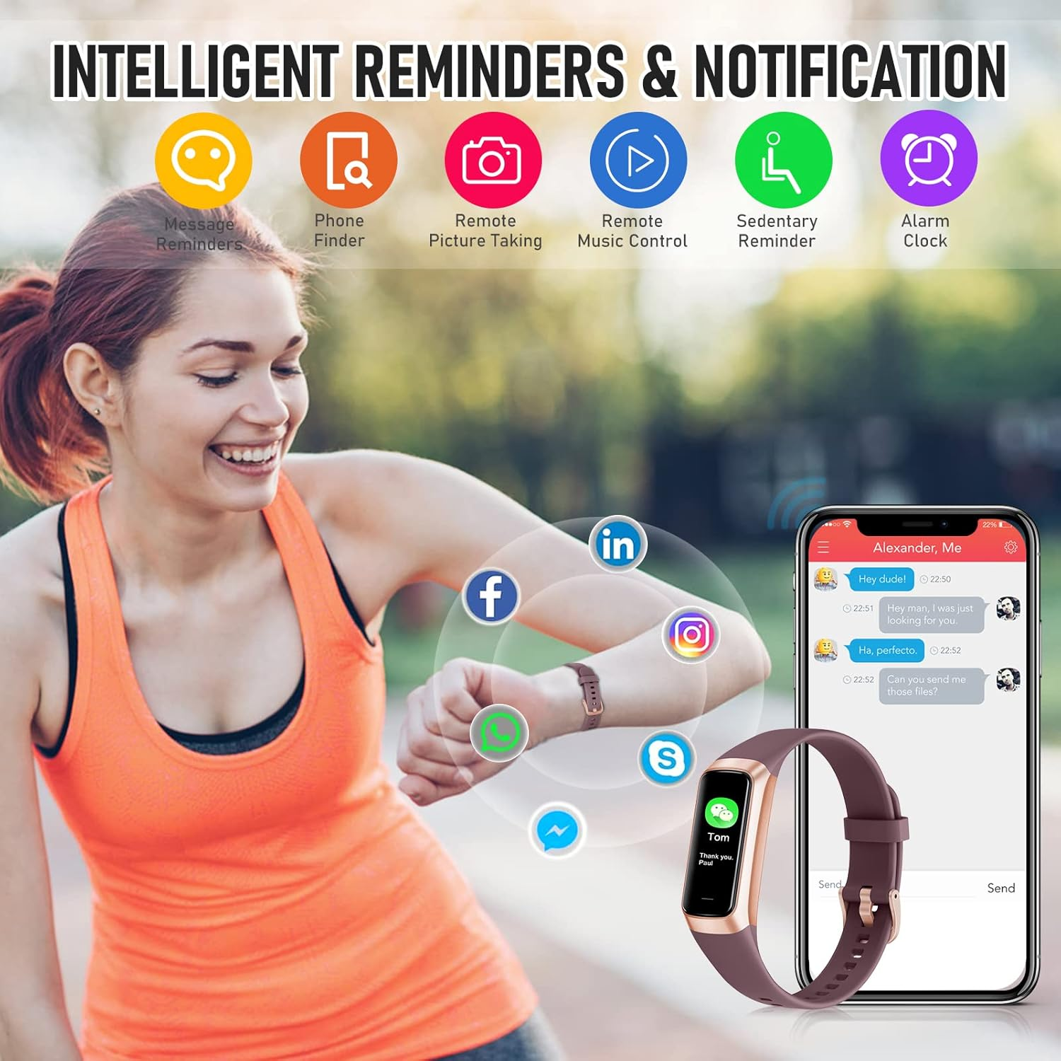 Fitness Tracker 1.10" AMOLED Touch Watch, Heart Rate SpO2 Sleep Monitor