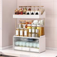 3 Tier Clear Cosmetic Organizer Large Vanity Storage with Drawers