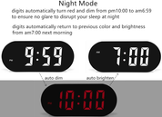 Simple Digital Alarm Clock with Large LED Display, 7 Brightness & Night Mode