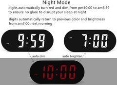 Simple Digital Alarm Clock with Large LED Display, 7 Brightness & Night Mode