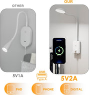 Touch Dimmable LED Wall Reading Lamp, 4 Brightness Levels & Wall Mounted Flexible Bedside Light, Neutral White