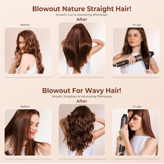 Ionic Thermal Brush – Heated Round Styling Brush with Adjustable Temp 120–210°C