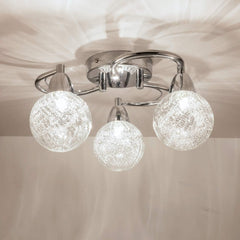 BOLLA 3-Light Semi Flush LED Ceiling Light Chrome
