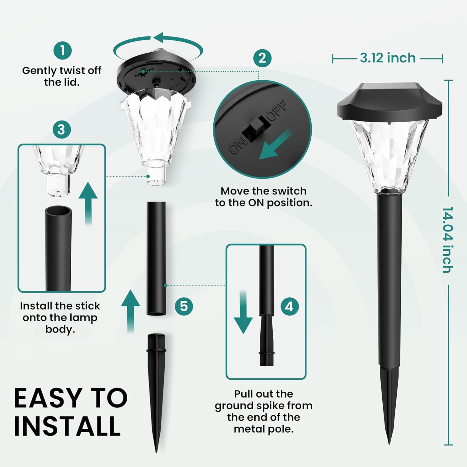 Solar Garden Lights Outdoor – 8 Pack Waterproof Pathway