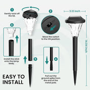 Solar Garden Lights Outdoor – 8 Pack Waterproof Pathway