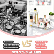 360° Rotating Clear Makeup Organizer – 2-in-1 Cosmetic, Skincare & Perfume Stand