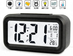 LED Digital Alarm Clock – Large LCD Display, Snooze, Temperature, Smart Brightness