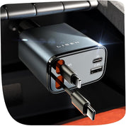 Retractable 69W Car Charger – USB-C Fast Charger Adapter for iPhone & Ford Fiesta