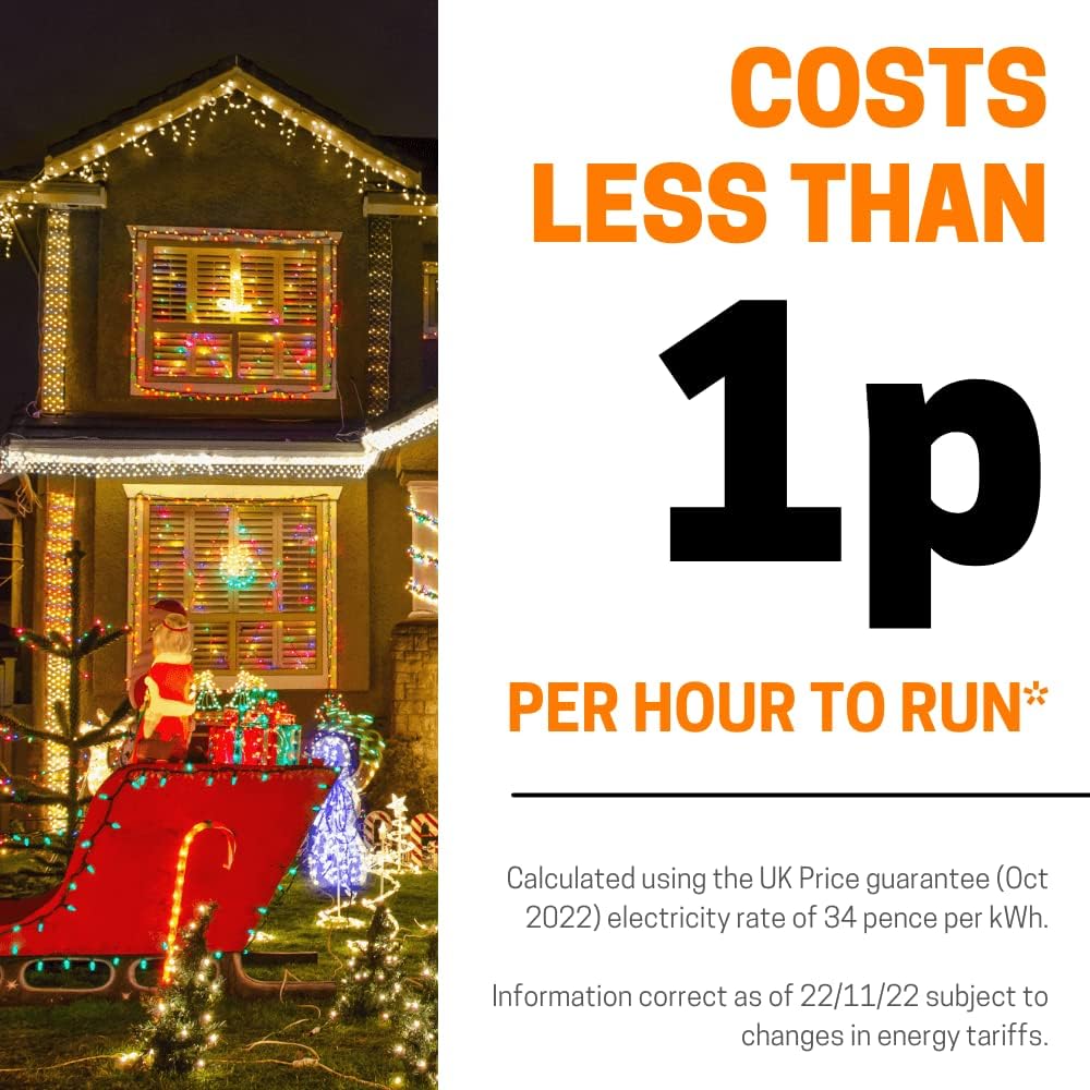 220 LED Multicolour Icicle Christmas Lights | 7.5m Outdoor & Indoor