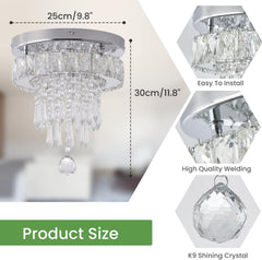 Modern Crystal Ceiling Chandelier 9.8