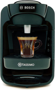 Bosch Tassimo coffee machine with a cup of coffee on the tray