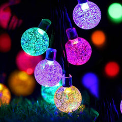 60 LED String 36ft Outdoor Waterproof Solar-Powered Crystal Ball Decorative Lights for Garden,Patio,Yard,Home,Chrismas Tree,Parties,Warm White, 36feet