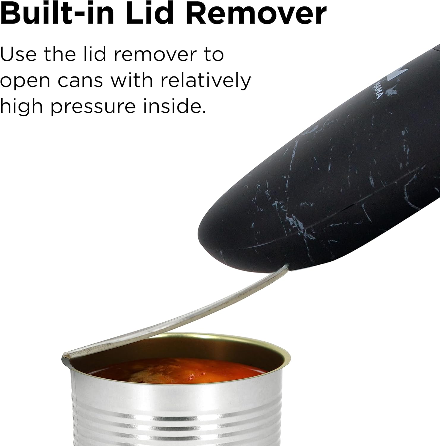 Kitchen Mama Auto 2.0 Electric Can Opener – Hands-Free, Smooth-Edge, Tilted Blade 2.0, Food-Safe, Battery Operated – Marble Black