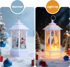 Christmas lanterns with reindeer and angel prints