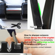 3-Stage Kitchen Knife and Scissors Sharpener – Professional Tungsten Carbide & Ceramic Sharpening Tool for Straight and Serrated Blades, Safe Suction Base, Compact Silver