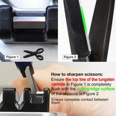 3-Stage Kitchen Knife & Scissors Sharpener – Repair & Restore Straight and Serrated Blades | Professional Blade Sharpening Tool