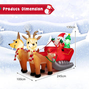 COSTWAY Inflatable Christmas Santa Claus with Truck & LED Lights – Self-Inflating Xmas Decoration for Indoor Outdoor Garden