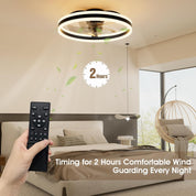 50cm Ceiling Fan with Light & Remote – 6 Speeds, 3000K-6500K Dimmable LED, Quiet Smart Ceiling Fan for Bedroom & Living Room (Black)
