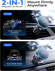 LISEN 15W Magsafe Car Charger Magnetic Phone Holder for iPhone – Black
