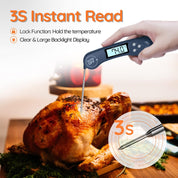 Digital Instant Read Meat Thermometer Navy Blue – Fast, Accurate, Foldable Probe