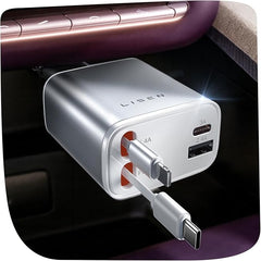 Retractable 69W Car Charger – USB-C Fast Charger Adapter for iPhone & Ford Fiesta