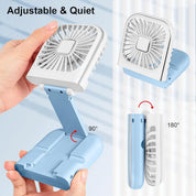 Folding Handheld Fan with LED Display & Power Bank