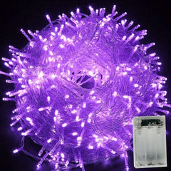 Christmas Tree Fairy Lights – 10M, 80 LEDs, Battery Operated with 2 Lighting Modes, Ideal for Christmas Tree, Party, Wedding, and Garden Decoration (Purple)