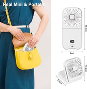 Folding Handheld Fan with LED Display & Power Bank