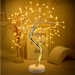 Twinkling Tree Lamp – LED Fairy Lighted Tree with Adjustable Branches, Warm White, Battery & USB Operated