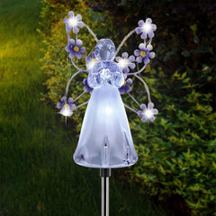 Outdoor Solar Lights: LED Waterproof Angel Lights for Garden, Yard, Path, Grave, and Cemetery Decorations – Memorial and Sympathy Present (Purple)