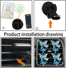 Dual Butterfly Car Vent Clip – Aromatherapy Air Freshener Perfume, Lake Blue