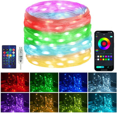 Fairy String Lights – 10m Multicolor, APP & Remote Control, 99+ Modes, Dimmable, USB Powered, Waterproof, Ideal for Christmas and Halloween Indoor/Outdoor Decoration