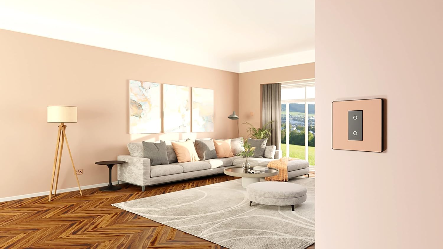 BG Electrical Single Slave/Secondary Touch Dimmer Wall Light Switch, 2-Way, Trailing Edge, Screwless Front Plate, Evolve, Polished Copper, 200W, PCDCPTDS1B