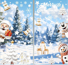 Christmas Window Clings – 146pcs Double-Sided Reusable Decals for Holiday Window Decorations 9 Sheets