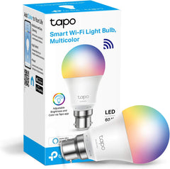 Tapo WiFi Smart Bulb B22, 8.7W, Dimmable Warm White, Works with Alexa & Google Home