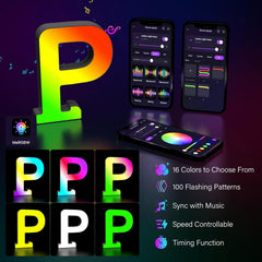 LED Letter P Light USB Colour Changing