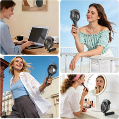 HandFan Hand Fan Water Cooling Battery Fan USB Battery Operated 3 Levels Mini Table Fan 2-in-1 with Laptop Multi Port Socket for Travel and Home