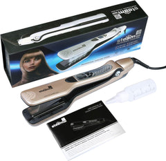 Professional Steam Hair Straightener Flat Iron with Anti-Scald Comb, Adjustable Temp & Auto Shut-Off