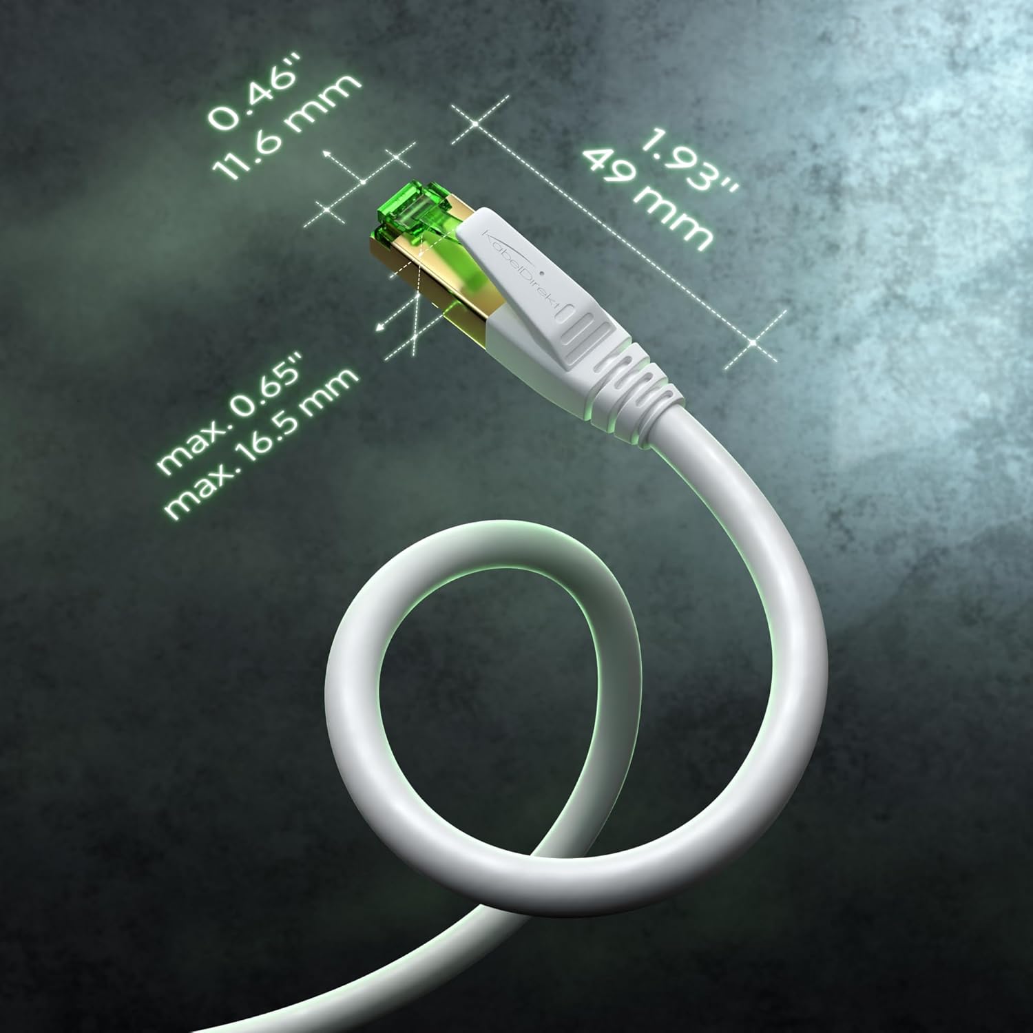 KabelDirekt – Cat 7 Network Cable – 0.5m – 10 Gigabit LAN Cord & Ethernet Cable – Available in 0.25-30m (suitable for high-speed networks, PC, gaming, switch, router and modem, RJ45 – white)