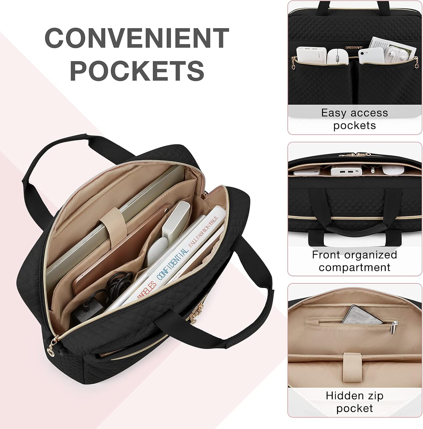15.6 Inch Laptop Bag – Women’s Large Briefcase for Office, Travel & Business