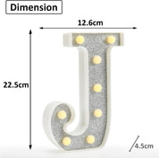 Glitter LED Letter J Light – 18 Color Changing