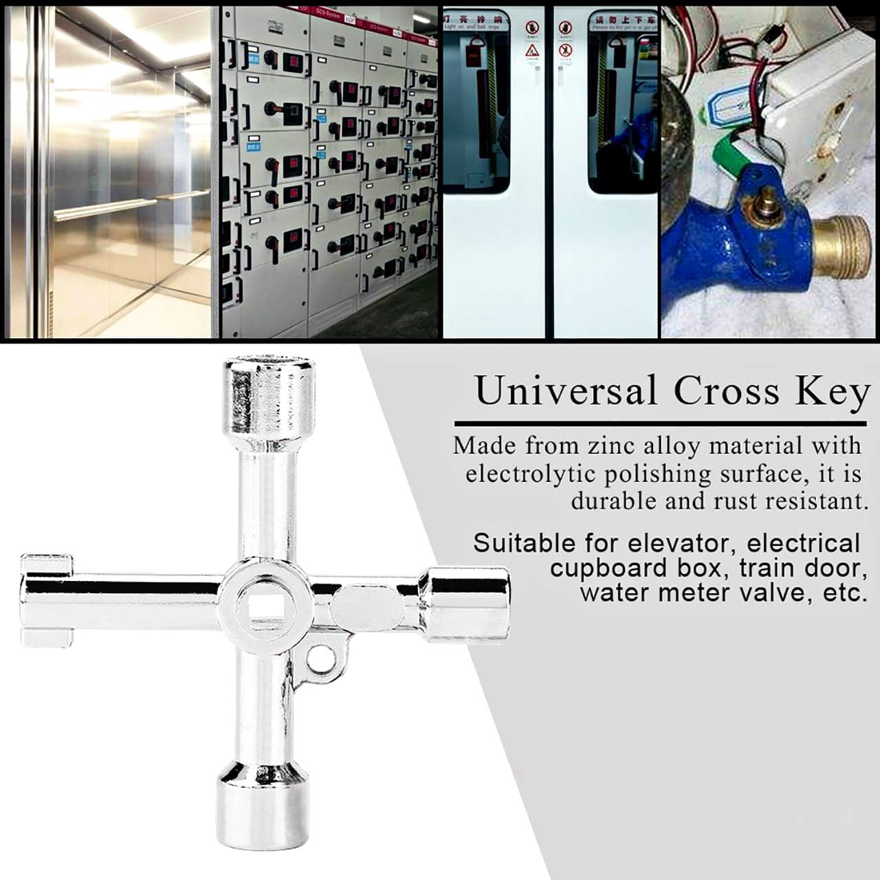 Tomario 4-in-1 Meter Box Gas Utilities Key Zinc Alloy