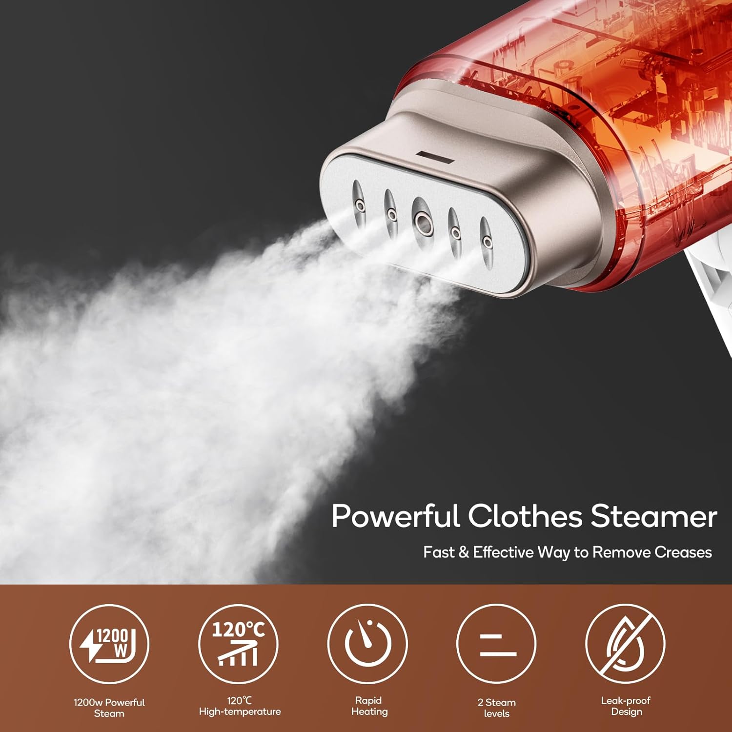 Portable Handheld Clothes Steamer 1200W Foldable