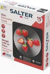 Salter 1036 BKSSDR Digital Kitchen Scale – 5KG Food Weighing Scale, Black Stainless Steel