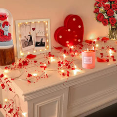Valentine Heart Fairy String Lights 10ft with Red LED Glow – Battery Powered Romantic Decor