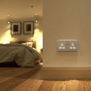Double Switched 13A Brushed Steel Power Socket